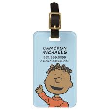 Black African American Charlie Brown Characters Peanuts Franklin Luggage Tag Peanuts Franklin African American Peanuts Luggaget In 2020 Luggage Tags Peanuts Charlie Brown Snoopy Custom Luggage Tags