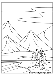 Color this beautiful skyline with. Mountains Coloring Pages Updated 2021
