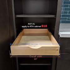 5,000 brands of furniture, lighting, cookware, and more. Amazon Com Pot 1 15 W X 21 D For Rta Cabinet B18 Roll Out Tray Wood Pull Out Tray Drawer Box Kitchen Cabinet Organizer Cabinet Slide Out Shelve Pull Out Shelf Include Side Mount Sliders