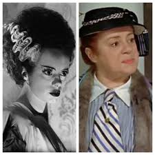 When you realize The Bride of Frankenstein is Katie Nana from Mary  Poppins!👻👻👻👻 #elsalanchester #hollywood #universalmonsters