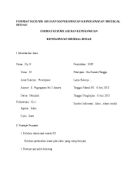 Askep asuhan keperawatan deabetes militus dm. Format Resume Keperawatan Doc Curriculum Vitae Makes Me Want To Do It Again