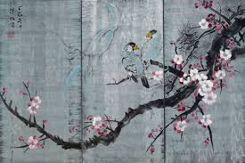 Now you have a nice japanese inspired cherry blossom scene made in illustrator! Japan Art Cherry Blossom And Love Birds Japanese Style Painting J088 Large Paintings Painting By Ksavera Art Saatchi Art