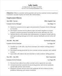 customer service manager resume