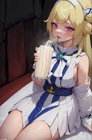 Anime-Mädchen mit einem Milchshake und einem Glas Milch - SeaArt AI