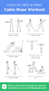 Grasp one end of the attachment in each hand, then turn around so that you're facing away from the machine. Cable Rope Workout Click To View And Print This Illustrated Exercise Plan Created With Workou Cable Workout Cable Machine Workout Gym Workout Plan For Women