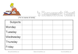 12 Best Photos Of Homework Chart Printables Printable