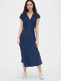 Short Sleeve Midi Wrap Dress Gap Dresses Derby Dress Womens Dresses