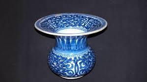 Hollande Vase Cornet Delft 18e Motif Chine Delft Vase Motif
