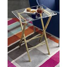 Transparent Minimalism Furnishings The Novo Acrylic Folding Table From Cb2 Is Collapsible Gallery Acrylic Furniture Acrylic Coffee Table Folding Table