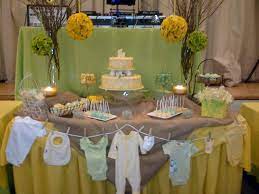 Rustic Baby Shower Party Ideas Photo 1 Of 13 Baby Shower Yellow Green Baby Shower Baby Shower Decorations
