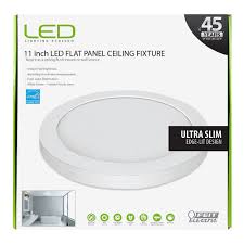 That's a $30 fixture with integrated. Feit Electric 11 Inch White Integrated Led Round Edge Flushmount Light Fixture Energy St The Home Depot Canada