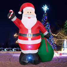 Use it to decorate either indoor or outdoor spaces. Amazon Com Christmas Inflatables Giant 12 Foot Inflatable Santa Claus With Gift Bag With Led Light For Christmas Yard Decoration Indoor Outdoor Yard Lawn Xmas Party Decoration Cute Fun Xmas Holiday Party Blow