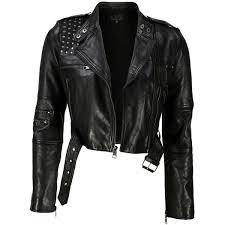 Viparo Black Nz Studded Lambskin Leather Biker Studded Cropped Jacket Astrix 385 Found Celebrities Leather Jacket Cropped Black Jacket Lamb Leather Jacket