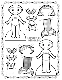 Kawaii Kids Paper Dolls Unicorns And Mermaids Mermaid Gifts