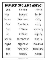 Free Number Names Spelling List Google Search In 2020 Spelling Words Spelling Lists Number Words Worksheets