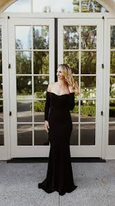 Black Long Sleeve Off The Shoulder Gown Amazon Fashion Budget Friendly Dresses Budget Friendly Dress Fancy Black Dress Formal Dresses Long