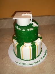 Green Gold And White Grad Cake Graduation Graduation Party Cake Green Graduation Party Gold Graduation Party
