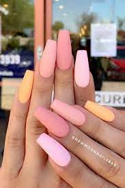 Find great deals on ebay for pastel nail art. 63 Nail Designs And Ideas For Coffin Acrylic Nails Stayglam Matte Pink Nails Vibrant Nails Best Acrylic Nails