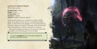 5e dungeons & dragons doesn't place nearly the emphasis on feats or the proliferation of feat trees that 3rd ed. New Cantrip Larloch S Minor Drain Spells Collection Dndhomebrew Necromancer Dungeons And Dragons Rules Dungeons And Dragons Homebrew