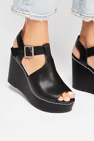 Black And White Wedges Sandals Vegan Darcy Wedge Ankle Strap Heels Womens Fashion Shoes Women Shoes