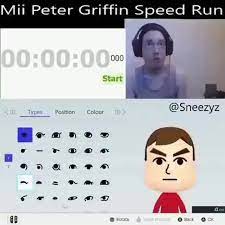 Mii Peter Griffin Speed Run