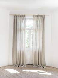 Linen Curtain With With Pleating Tape Pencil Pleat Curtain Made Of Stonewashed Medium Linen 160 G 2 Linen Curtains Pleated Curtains Curtains