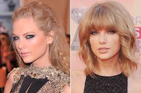 What 19 Celebrities Look Like With And Without Bangs Hair Without Bangs Taylor Swift Haircut Oval Face Bangs