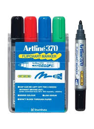 Shop Artline 4 Piece Flipchart Marker Pen Green Red Blue