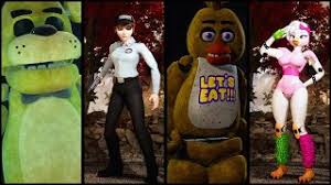 Freddy, Foxy, Golden Freddy, Vanessa, Bonnie, Chica & FNAF Stage