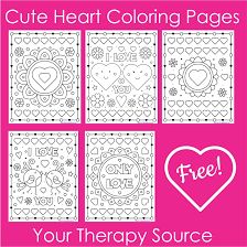 Animal themed coloring pages for adults. Cute Heart Coloring Pages 5 Free Printables Your Therapy Source