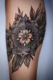 Black And Grey Flower Tattoos With Color Struggling With Deciding On Black Grey Shaded Tattoo Or Colorful This Is Kind Of A Nice Compromise With The Mu Tattoos Gorgeous Tattoos Inspirational Tattoos