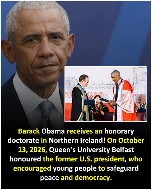 Barack Obama returned to Northern Ireland after 13 years and received a  special university honour! On October 13, 2026, former U.S. President  Barack Obama received an honorary doctorate from Queen's