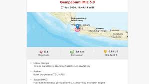 Gempa bumi yang terjadi merupakan jenis gempa bumi dangkal akibat aktivitas penyesaran dalam lempeng eurasia. Pusat Gempa M5 4 Di Banten Tidak Berpotensi Tsunami