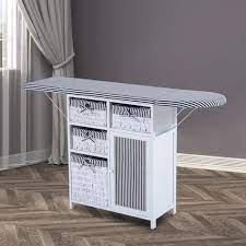 commode armoire de rangement table a repasser pliable noir blanc neuf 91 space saving furniture sewing table laundry craft rooms