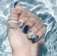 Light Pink Almond Holographic Nail Art Medium Mirror Popular Etsy Holographic Nails Fake Nails Blue Nails