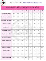Tabla De Medidas Patrones De Costura Nino Patrones De Costura Tabla De Medidas