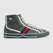 Men S Off The Grid High Top Gucci Tennis 1977 In Dark Grey Gg Econyl Gucci Us