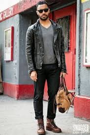 Black Pants And Brown Boots Men Pin By Alvin Urbano On Street Style Leather Jacket Style Black Leather Jacket Style Mens Fashion Edgy