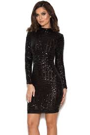 Clothing Bodycon Dresses Zouita Black Embellished Glitter Dress Glitter Dress Short Glitter Dress Black Sequin Dress