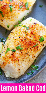 Lemon Baked Cod Lemon Baked Cod Fish Recipes Baked Baked Cod