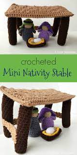Willow tree nativity nativity creche nativity stable outdoor nativity nativity crafts nativity scenes christmas crib ideas christmas manger christmas nativity handmade wooden christmas nativity, manger, stable with light. Mini Nativity Stable Christmas Crochet Christmas Crochet Patterns Nativity Stable