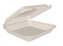 9"x9" Compostable Bagasse Food Container | Square with Hinge Lid