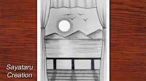 Let's draw a scenery today. How To Draw Simple Scenery For Beginners Village Scenery Drawing
