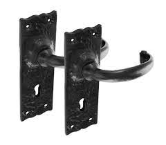 Many glass options and wrought iron choices disclaimer: Wrought Iron Door Handles With Black Iron Handles On Keyhole Backplate Handle King Uk