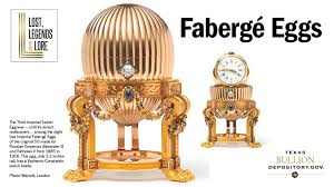 There is good luck, outrageous good fortune — and now there is the case of the midwest scrap metal dealer who found one of the eight missing fabergé imperial eggs at a local antique mart. Texas Bullion Depository On Twitter Lost 69 Faberge Eggs Were Made 52 Were Commissioned As Easter Gifts For The Russian Imperial Family The First Crafted The Hen Egg Has An Enamel Shell