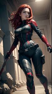 1girl, Full body:1.1, Natasha Romanoff style of the Black Widow (from  marvel universe)costume, medium breasts, on an alien planet - SeaArt AI