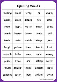 _____ long a and long e 1. Important Spelling Words For 3rd Grade Your Home Teacher