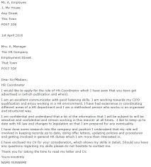 Hr Coordinator Cover Letter Example Icover Org Uk