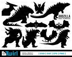 Download Godzilla Svg Dinosaur Svg Monster Silhouette Godzilla Clipart Godzilla Vector Svg Dxf Ep Godzilla Birthday Godzilla Birthday Party Godzilla Party