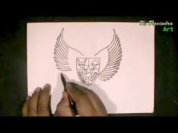 Cara Menggambar Burung Garuda Pancasila Paling Simpel Step By Step Youtube